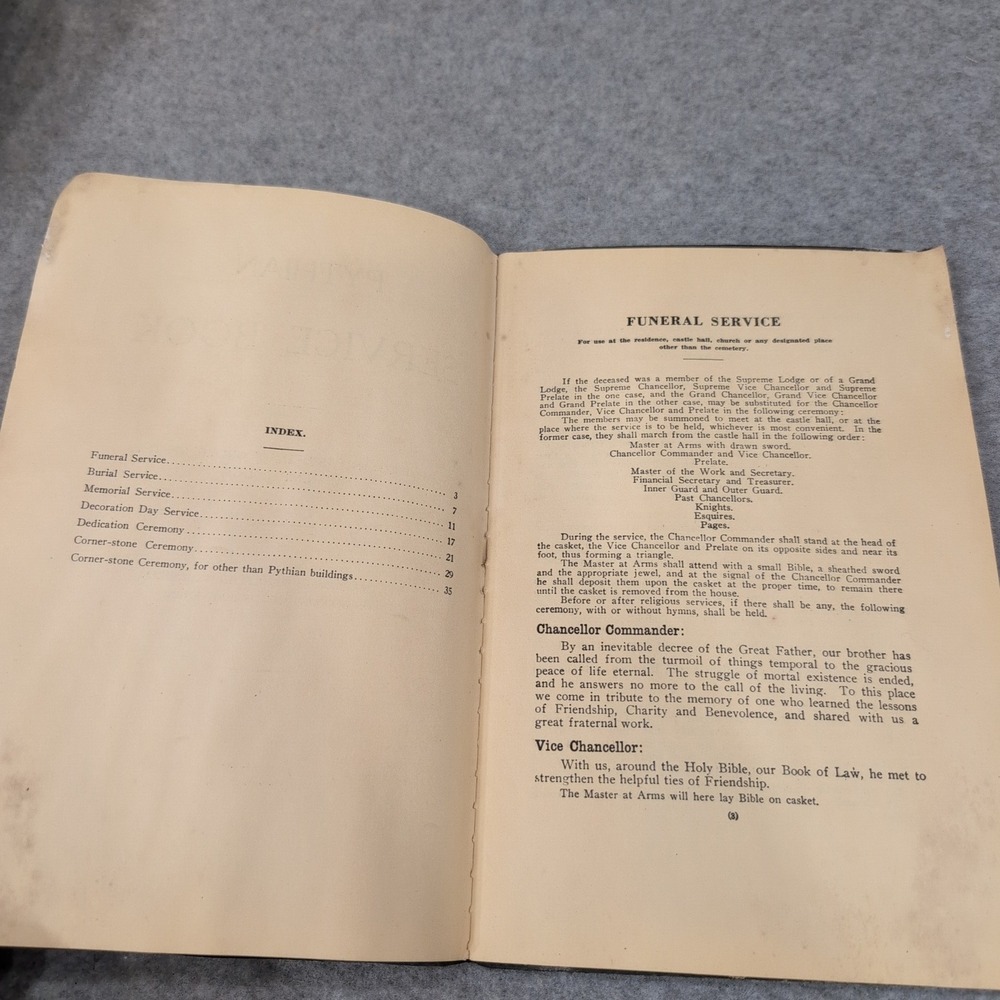 Vtg Knights of Pythias Pythian Service Book Ritual Manual Lot of 2 1890s 1947 - Picture 3 of 5